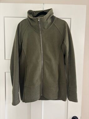Lululemon Radiant Olive Full-Zip Fleece Jacket - Women